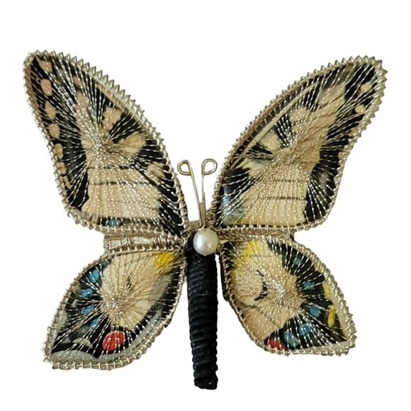 Princess Handmade West Germany Spun Style Butterfly Pin L40 - Picture 10 of 10